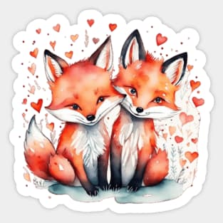 Cute foxes Sticker